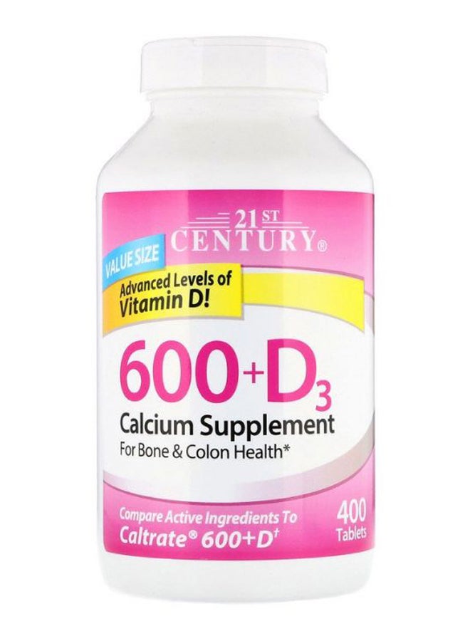 21st Century 600 Plus D3 Calcium Supplement - 400 Tablets - Image 1
